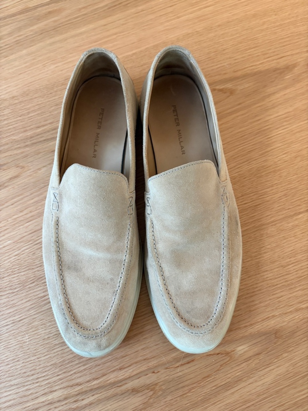 Peter Millar Excursionist Nubuck Venetian Suede Slip-On Loafers in Light Tan